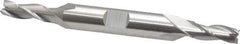 Cleveland - 1/4", 5/8" LOC, 3/8" Shank Diam, 3-3/8" OAL, 3 Flute, High Speed Steel Square End Mill - Double End, Uncoated, Spiral Flute, 30° Helix, Centercutting, Right Hand Cut, Right Hand Flute, Series HD-3 - USA Tool & Supply