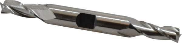 Cleveland - 9/32", 11/16" LOC, 3/8" Shank Diam, 3-3/8" OAL, 3 Flute, High Speed Steel Square End Mill - Double End, Uncoated, Spiral Flute, 30° Helix, Centercutting, Right Hand Cut, Right Hand Flute, Series HD-3 - USA Tool & Supply