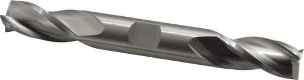 Cleveland - 1/2", 1" LOC, 1/2" Shank Diam, 4-1/8" OAL, 3 Flute, High Speed Steel Square End Mill - Double End, Uncoated, Spiral Flute, 30° Helix, Centercutting, Right Hand Cut, Right Hand Flute, Series HD-3 - USA Tool & Supply