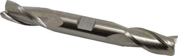 Cleveland - 5/8", 1-3/8" LOC, 5/8" Shank Diam, 5" OAL, 3 Flute, High Speed Steel Square End Mill - Double End, Uncoated, Spiral Flute, 30° Helix, Centercutting, Right Hand Cut, Right Hand Flute, Series HD-3 - USA Tool & Supply