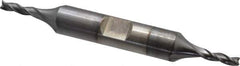 Cleveland - 1/8", 3/8" LOC, 3/8" Shank Diam, 3-1/16" OAL, 3 Flute, High Speed Steel Square End Mill - Double End, TiCN Finish, Spiral Flute, 30° Helix, Centercutting, Right Hand Cut, Right Hand Flute, Series HD-3 - USA Tool & Supply