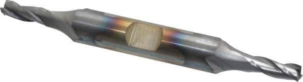 Cleveland - 3/16", 1/2" LOC, 3/8" Shank Diam, 3-1/4" OAL, 3 Flute, High Speed Steel Square End Mill - Double End, TiCN Finish, Spiral Flute, 30° Helix, Centercutting, Right Hand Cut, Right Hand Flute, Series HD-3 - USA Tool & Supply