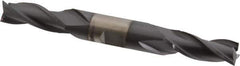 Cleveland - 7/16", 1" LOC, 1/2" Shank Diam, 4-1/8" OAL, 3 Flute, High Speed Steel Square End Mill - Double End, TiCN Finish, Spiral Flute, 30° Helix, Centercutting, Right Hand Cut, Right Hand Flute, Series HD-3 - USA Tool & Supply