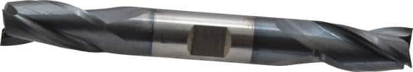 Cleveland - 1/2", 1" LOC, 1/2" Shank Diam, 4-1/8" OAL, 3 Flute, High Speed Steel Square End Mill - Double End, TiCN Finish, Spiral Flute, 30° Helix, Centercutting, Right Hand Cut, Right Hand Flute, Series HD-3 - USA Tool & Supply
