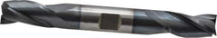 Cleveland - 1/2", 1" LOC, 1/2" Shank Diam, 4-1/8" OAL, 3 Flute, High Speed Steel Square End Mill - Double End, TiCN Finish, Spiral Flute, 30° Helix, Centercutting, Right Hand Cut, Right Hand Flute, Series HD-3 - USA Tool & Supply