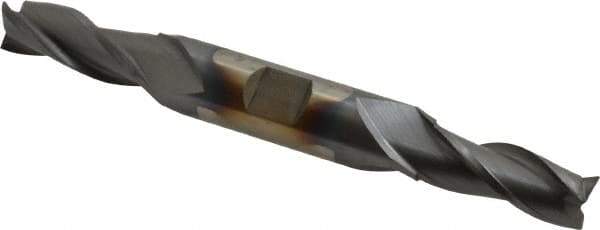 Cleveland - 13/32", 1" LOC, 1/2" Shank Diam, 4-1/8" OAL, 3 Flute, High Speed Steel Square End Mill - Double End, TiCN Finish, Spiral Flute, 30° Helix, Centercutting, Right Hand Cut, Right Hand Flute, Series HD-3 - USA Tool & Supply