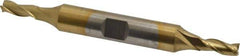 Cleveland - 3/16", 1/2" LOC, 3/8" Shank Diam, 3-1/4" OAL, 3 Flute, High Speed Steel Square End Mill - Double End, TiN Finish, Spiral Flute, 30° Helix, Centercutting, Right Hand Cut, Right Hand Flute, Series HD-3 - USA Tool & Supply