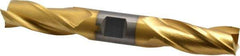 Cleveland - 3/4", 1-5/8" LOC, 3/4" Shank Diam, 5-5/8" OAL, 3 Flute, High Speed Steel Square End Mill - Double End, TiN Finish, Spiral Flute, 30° Helix, Centercutting, Right Hand Cut, Right Hand Flute, Series HD-3 - USA Tool & Supply