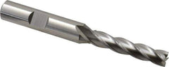Cleveland - 9/32", 1-3/8" LOC, 3/8" Shank Diam, 3-1/8" OAL, 4 Flute, High Speed Steel Square End Mill - Single End, Uncoated, Spiral Flute, 30° Helix, Centercutting, Right Hand Cut, Right Hand Flute, Series HG-4C - USA Tool & Supply