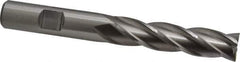 Cleveland - 1/2", 2" LOC, 1/2" Shank Diam, 4" OAL, 4 Flute, High Speed Steel Square End Mill - Single End, Uncoated, Spiral Flute, 30° Helix, Centercutting, Right Hand Cut, Right Hand Flute, Series HG-4C - USA Tool & Supply