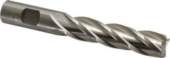 Cleveland - 3/4", 3" LOC, 3/4" Shank Diam, 5-1/4" OAL, 4 Flute, High Speed Steel Square End Mill - Single End, Uncoated, Spiral Flute, 30° Helix, Centercutting, Right Hand Cut, Right Hand Flute, Series HG-4C - USA Tool & Supply