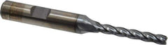 Cleveland - 3/16", 1-1/4" LOC, 3/8" Shank Diam, 3-1/16" OAL, 4 Flute, High Speed Steel Square End Mill - Single End, TiCN Finish, Spiral Flute, 30° Helix, Centercutting, Right Hand Cut, Right Hand Flute, Series HG-4C - USA Tool & Supply