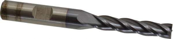 Cleveland - 9/32", 1-3/8" LOC, 3/8" Shank Diam, 3-1/8" OAL, 4 Flute, High Speed Steel Square End Mill - Single End, TiCN Finish, Spiral Flute, 30° Helix, Centercutting, Right Hand Cut, Right Hand Flute, Series HG-4C - USA Tool & Supply