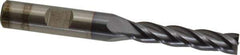 Cleveland - 9/32", 1-3/8" LOC, 3/8" Shank Diam, 3-1/8" OAL, 4 Flute, High Speed Steel Square End Mill - Single End, TiCN Finish, Spiral Flute, 30° Helix, Centercutting, Right Hand Cut, Right Hand Flute, Series HG-4C - USA Tool & Supply