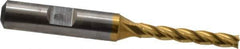 Cleveland - 3/16", 1-1/4" LOC, 3/8" Shank Diam, 3-1/16" OAL, 4 Flute, High Speed Steel Square End Mill - Single End, TiN Finish, Spiral Flute, 30° Helix, Centercutting, Right Hand Cut, Right Hand Flute, Series HG-4C - USA Tool & Supply