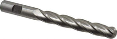 Cleveland - 5/8" Diam, 2-1/2" LOC, 4 Flute High Speed Steel Ball End Mill - Uncoated, Single End, 4-5/8" OAL, 5/8" Shank Diam, Spiral Flute - USA Tool & Supply