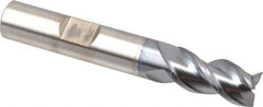 Cleveland - 3/8", 3/4" LOC, 3/8" Shank Diam, 2-1/2" OAL, 3 Flute, Powdered Metal Square End Mill - Single End, TiCN Finish, Spiral Flute, 42° Helix, Centercutting, Right Hand Cut, Right Hand Flute, Series PM-539R - USA Tool & Supply