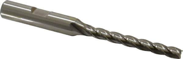 Cleveland - 7/32", 1-3/4" LOC, 3/8" Shank Diam, 3-9/16" OAL, 4 Flute, High Speed Steel Square End Mill - Single End, Uncoated, Spiral Flute, 30° Helix, Centercutting, Right Hand Cut, Right Hand Flute, Series HG-4C - USA Tool & Supply
