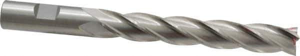 Cleveland - 5/8", 4" LOC, 5/8" Shank Diam, 6-1/8" OAL, 4 Flute, High Speed Steel Square End Mill - Single End, Uncoated, Spiral Flute, 30° Helix, Centercutting, Right Hand Cut, Right Hand Flute, Series HG-4C - USA Tool & Supply