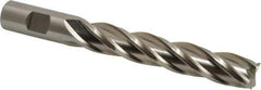 Cleveland - 3/4", 4" LOC, 3/4" Shank Diam, 6-1/4" OAL, 4 Flute, High Speed Steel Square End Mill - Single End, Uncoated, Spiral Flute, 30° Helix, Centercutting, Right Hand Cut, Right Hand Flute, Series HG-4C - USA Tool & Supply