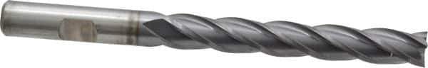 Cleveland - 3/8", 2-1/2" LOC, 3/8" Shank Diam, 4-1/4" OAL, 4 Flute, High Speed Steel Square End Mill - Single End, TiCN Finish, Spiral Flute, 30° Helix, Centercutting, Right Hand Cut, Right Hand Flute, Series HG-4C - USA Tool & Supply