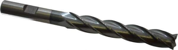Cleveland - 7/16", 2-3/4" LOC, 3/8" Shank Diam, 4-1/2" OAL, 4 Flute, High Speed Steel Square End Mill - Single End, TiCN Finish, Spiral Flute, 30° Helix, Centercutting, Right Hand Cut, Right Hand Flute, Series HG-4C - USA Tool & Supply
