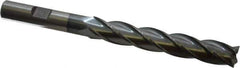 Cleveland - 7/16", 2-3/4" LOC, 3/8" Shank Diam, 4-1/2" OAL, 4 Flute, High Speed Steel Square End Mill - Single End, TiCN Finish, Spiral Flute, 30° Helix, Centercutting, Right Hand Cut, Right Hand Flute, Series HG-4C - USA Tool & Supply