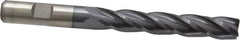 Cleveland - 1/2", 2" LOC, 1/2" Shank Diam, 5" OAL, 4 Flute, High Speed Steel Square End Mill - Single End, TiCN Finish, Spiral Flute, 30° Helix, Centercutting, Right Hand Cut, Right Hand Flute, Series HG-4C - USA Tool & Supply
