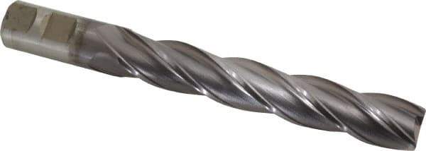 Cleveland - 7/8", 5" LOC, 7/8" Shank Diam, 7-1/4" OAL, 4 Flute, High Speed Steel Square End Mill - Single End, TiCN Finish, Spiral Flute, 30° Helix, Centercutting, Right Hand Cut, Right Hand Flute, Series HG-4C - USA Tool & Supply