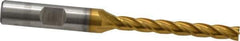 Cleveland - 7/32", 1-3/4" LOC, 3/8" Shank Diam, 3-9/16" OAL, 4 Flute, High Speed Steel Square End Mill - Single End, TiN Finish, Spiral Flute, 30° Helix, Centercutting, Right Hand Cut, Right Hand Flute, Series HG-4C - USA Tool & Supply