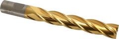 Cleveland - 3/4", 4" LOC, 3/4" Shank Diam, 6-1/4" OAL, 4 Flute, High Speed Steel Square End Mill - Single End, TiN Finish, Spiral Flute, 30° Helix, Centercutting, Right Hand Cut, Right Hand Flute, Series HG-4C - USA Tool & Supply