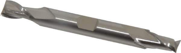 Cleveland - 11/32", 9/16" LOC, 3/8" Shank Diam, 3-1/2" OAL, 2 Flute, Cobalt Square End Mill - Double End, Uncoated, Spiral Flute, 30° Helix, Centercutting, Right Hand Cut, Right Hand Flute, Series HDC-2 - USA Tool & Supply