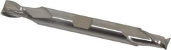 Cleveland - 11/32", 9/16" LOC, 3/8" Shank Diam, 3-1/2" OAL, 2 Flute, Cobalt Square End Mill - Double End, Uncoated, Spiral Flute, 30° Helix, Centercutting, Right Hand Cut, Right Hand Flute, Series HDC-2 - USA Tool & Supply