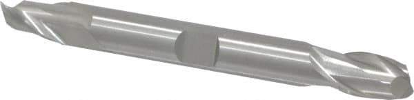 Cleveland - 3/8", 9/16" LOC, 3/8" Shank Diam, 3-1/2" OAL, 2 Flute, Cobalt Square End Mill - Double End, Uncoated, Spiral Flute, 30° Helix, Centercutting, Right Hand Cut, Right Hand Flute, Series HDC-2 - USA Tool & Supply