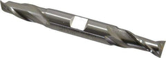 Cleveland - 7/16", 13/16" LOC, 1/2" Shank Diam, 4-1/8" OAL, 2 Flute, Cobalt Square End Mill - Double End, Uncoated, Spiral Flute, 30° Helix, Centercutting, Right Hand Cut, Right Hand Flute, Series HDC-2 - USA Tool & Supply