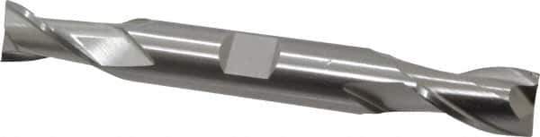 Cleveland - 1/2", 13/16" LOC, 1/2" Shank Diam, 4-1/8" OAL, 2 Flute, Cobalt Square End Mill - Double End, Uncoated, Spiral Flute, 30° Helix, Centercutting, Right Hand Cut, Right Hand Flute, Series HDC-2 - USA Tool & Supply