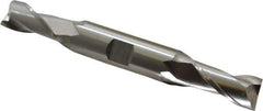 Cleveland - 9/16", 1-1/8" LOC, 5/8" Shank Diam, 5" OAL, 2 Flute, Cobalt Square End Mill - Double End, Uncoated, Spiral Flute, 30° Helix, Centercutting, Right Hand Cut, Right Hand Flute, Series HDC-2 - USA Tool & Supply