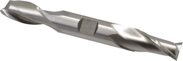 Cleveland - 5/8", 1-1/8" LOC, 5/8" Shank Diam, 5" OAL, 2 Flute, Cobalt Square End Mill - Double End, Uncoated, Spiral Flute, 30° Helix, Centercutting, Right Hand Cut, Right Hand Flute, Series HDC-2 - USA Tool & Supply