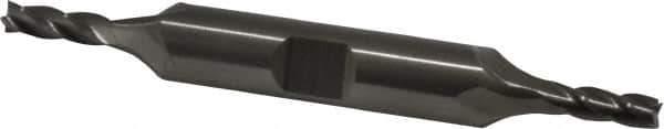 Cleveland - 5/32", 7/16" LOC, 3/8" Shank Diam, 3-1/8" OAL, 4 Flute, Cobalt Square End Mill - Double End, Uncoated, Spiral Flute, 30° Helix, Centercutting, Right Hand Cut, Right Hand Flute, Series HDC-4C - USA Tool & Supply
