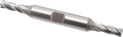 Cleveland - 7/32", 9/16" LOC, 3/8" Shank Diam, 3-1/4" OAL, 4 Flute, Cobalt Square End Mill - Double End, Uncoated, Spiral Flute, 30° Helix, Centercutting, Right Hand Cut, Right Hand Flute, Series HDC-4C - USA Tool & Supply