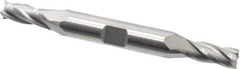 Cleveland - 9/32", 11/16" LOC, 3/8" Shank Diam, 3-3/8" OAL, 4 Flute, Cobalt Square End Mill - Double End, Uncoated, Spiral Flute, 30° Helix, Centercutting, Right Hand Cut, Right Hand Flute, Series HDC-4C - USA Tool & Supply