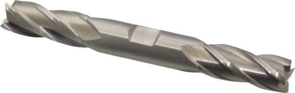 Cleveland - 1/2", 1" LOC, 1/2" Shank Diam, 4-1/2" OAL, 4 Flute, Cobalt Square End Mill - Double End, Uncoated, Spiral Flute, 30° Helix, Centercutting, Right Hand Cut, Right Hand Flute, Series HDC-4C - USA Tool & Supply