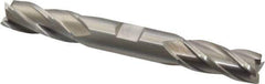 Cleveland - 1/2", 1" LOC, 1/2" Shank Diam, 4-1/2" OAL, 4 Flute, Cobalt Square End Mill - Double End, Uncoated, Spiral Flute, 30° Helix, Centercutting, Right Hand Cut, Right Hand Flute, Series HDC-4C - USA Tool & Supply