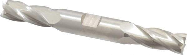 Cleveland - 9/16", 1-3/8" LOC, 5/8" Shank Diam, 5" OAL, 4 Flute, Cobalt Square End Mill - Double End, Uncoated, Spiral Flute, 30° Helix, Centercutting, Right Hand Cut, Right Hand Flute, Series HDC-4C - USA Tool & Supply