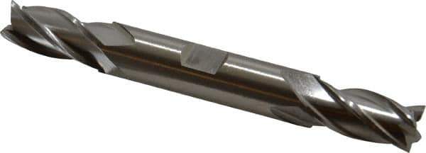 Cleveland - 15/32", 1" LOC, 1/2" Shank Diam, 4-1/2" OAL, 4 Flute, Cobalt Square End Mill - Double End, Uncoated, Spiral Flute, 30° Helix, Centercutting, Right Hand Cut, Right Hand Flute, Series HDC-4C - USA Tool & Supply
