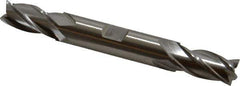 Cleveland - 15/32", 1" LOC, 1/2" Shank Diam, 4-1/2" OAL, 4 Flute, Cobalt Square End Mill - Double End, Uncoated, Spiral Flute, 30° Helix, Centercutting, Right Hand Cut, Right Hand Flute, Series HDC-4C - USA Tool & Supply