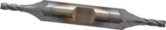 Cleveland - 1/8", 3/8" LOC, 3/8" Shank Diam, 3-1/16" OAL, 4 Flute, Cobalt Square End Mill - Double End, TiCN Finish, Spiral Flute, 30° Helix, Centercutting, Right Hand Cut, Right Hand Flute, Series HDC-4C - USA Tool & Supply