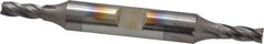 Cleveland - 3/16", 1/2" LOC, 3/8" Shank Diam, 3-1/4" OAL, 4 Flute, Cobalt Square End Mill - Double End, TiCN Finish, Spiral Flute, 30° Helix, Centercutting, Right Hand Cut, Right Hand Flute, Series HDC-4C - USA Tool & Supply