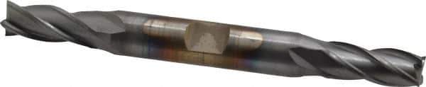 Cleveland - 5/16", 3/4" LOC, 3/8" Shank Diam, 3-1/2" OAL, 4 Flute, Cobalt Square End Mill - Double End, TiCN Finish, Spiral Flute, 30° Helix, Centercutting, Right Hand Cut, Right Hand Flute, Series HDC-4C - USA Tool & Supply