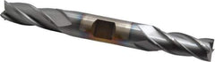 Cleveland - 7/16", 1" LOC, 1/2" Shank Diam, 4-1/2" OAL, 4 Flute, Cobalt Square End Mill - Double End, TiCN Finish, Spiral Flute, 30° Helix, Centercutting, Right Hand Cut, Right Hand Flute, Series HDC-4C - USA Tool & Supply